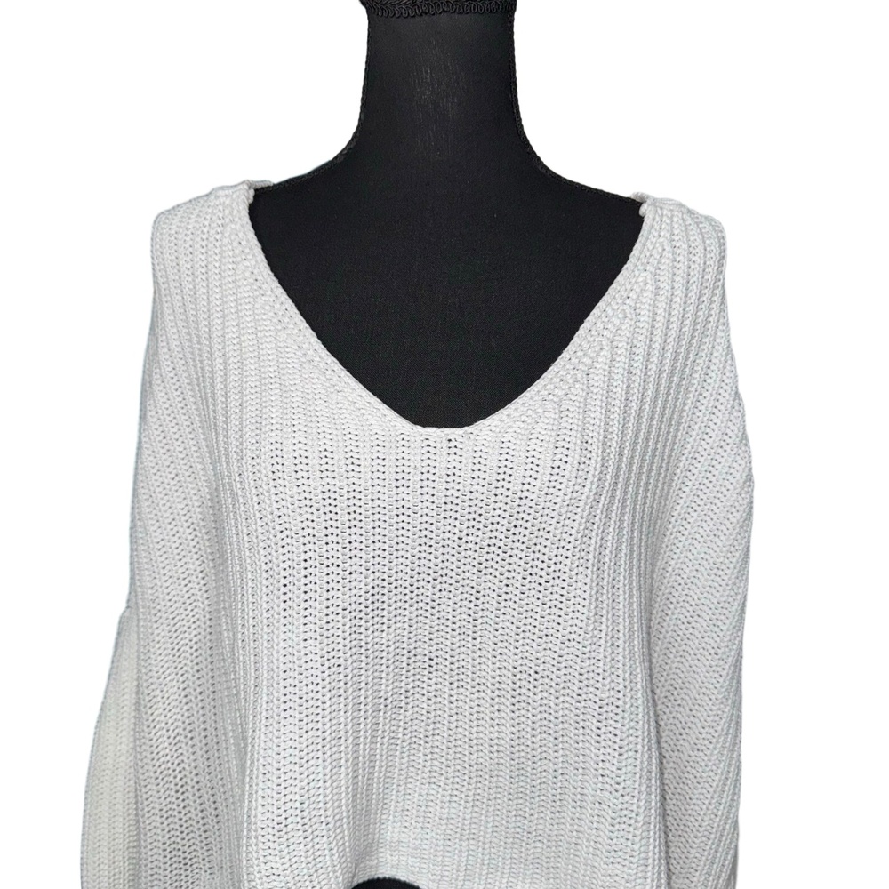 Free People Damsell Bell Sleeve Chunky Knit Cropped Sweater-Size Small - Picture 3 of 10